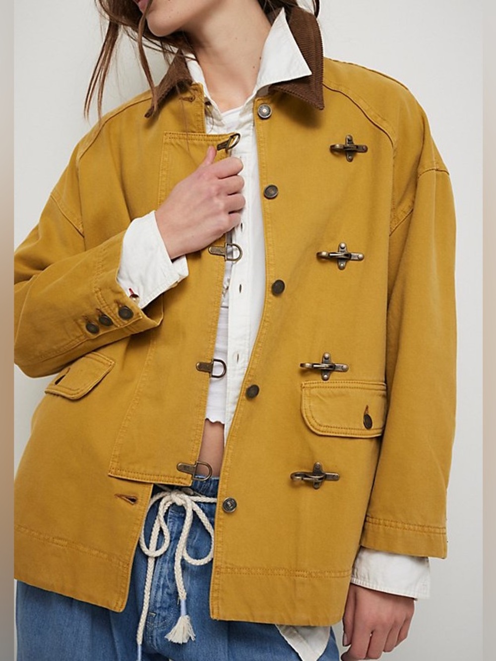 NWOT Free People We The Free Denim Barn Coat Size Medium - Picture 1 of 15